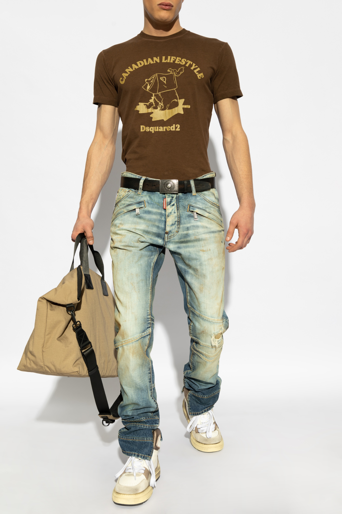 Brown T-shirt with logo Dsquared2 - Vitkac Italy